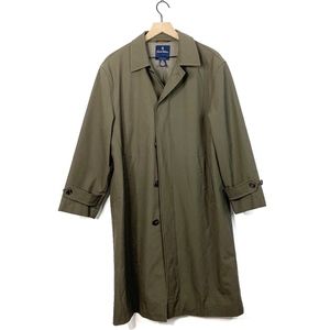 Brooks Brothers Olive Green Button Trench Coat 40S